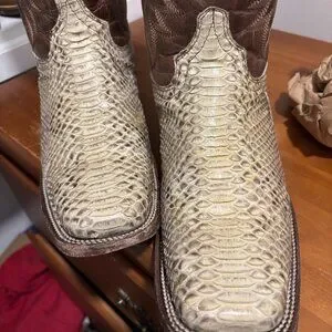Shoes | Genuine Python Skin Square Toe Cowboy Boots | Poshmark